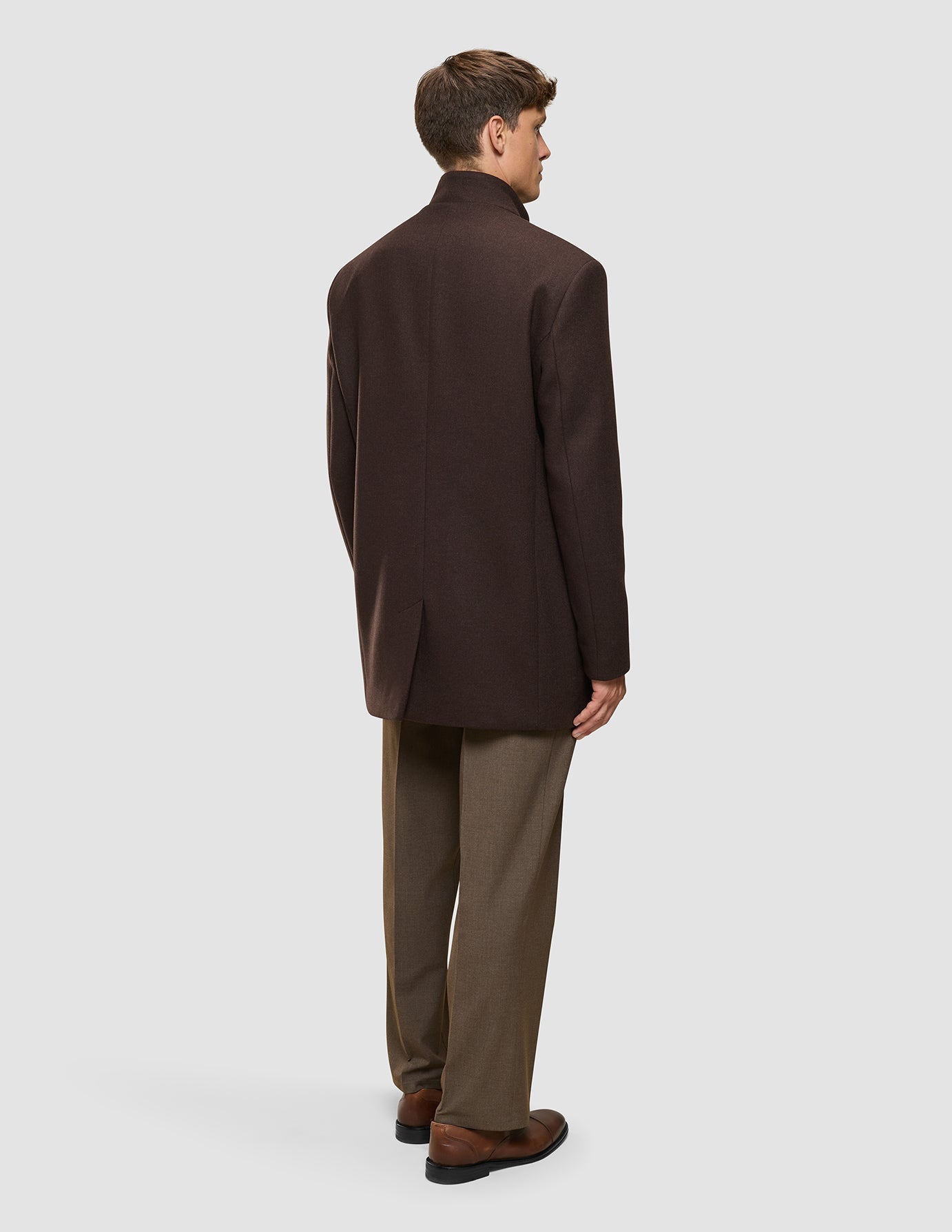 Casentino Wool Coat Saddle Brown